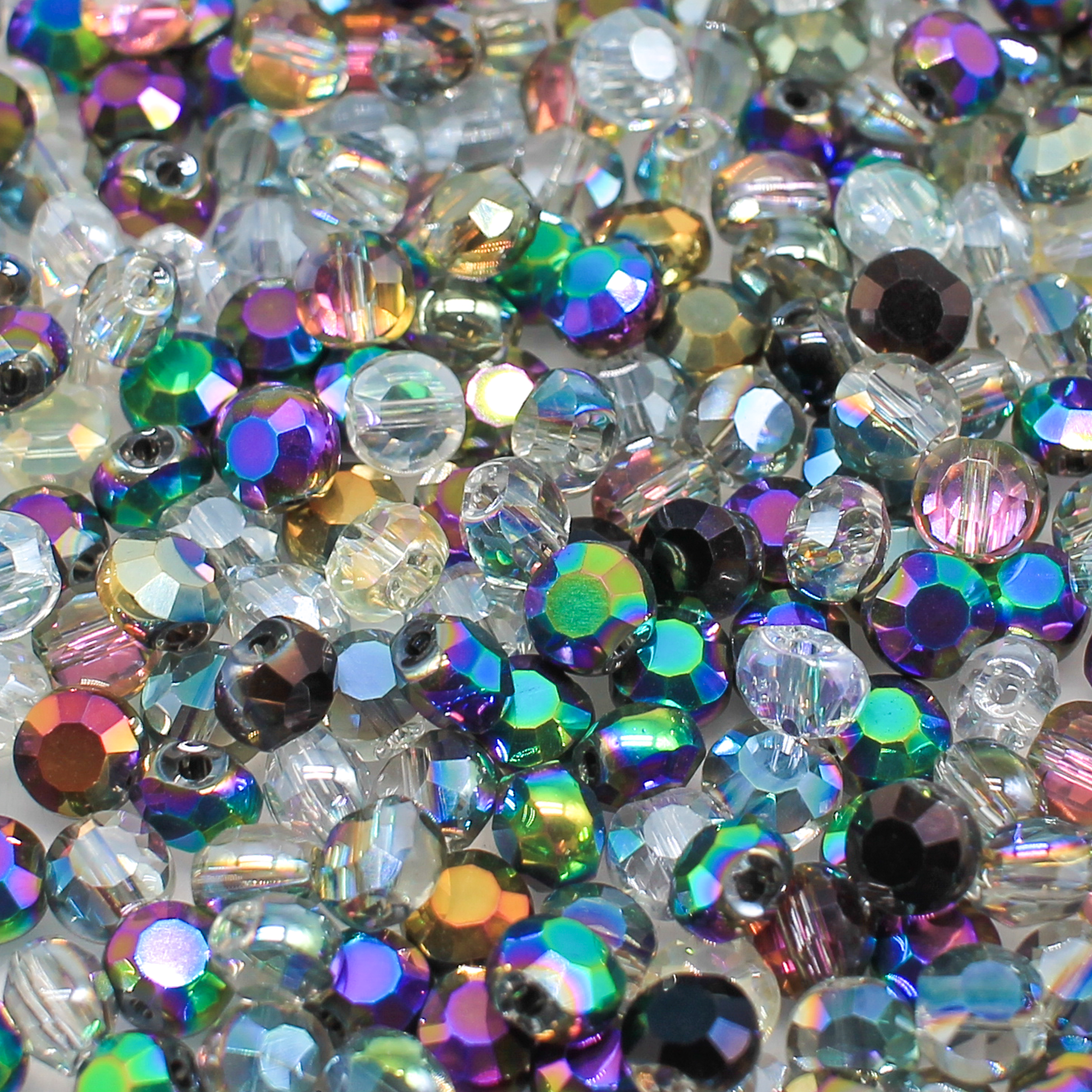 5mm crystal beads mixed, pack of 100 — faceted for jewelry making and beadwork