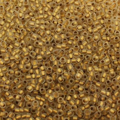 Toho Size 11 Seed Beads 10g - Gold Lined Frost Crystal