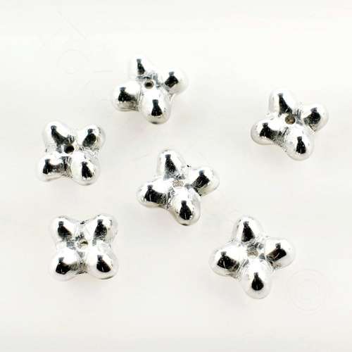 Czech Preciosa Bobble Square Bead - Silver 7mm 30pcs