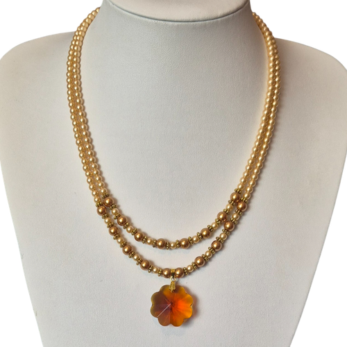 Bonnie Flower Necklace Amber for jewellery making