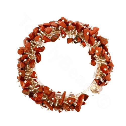 Hedgehog Bracelet Pack red jasper bracelet making kit — DIY set with beads and instructions for creating handmade jewelry