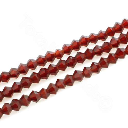 3mm crystal bicone beads dark red — faceted for jewelry making and beadwork