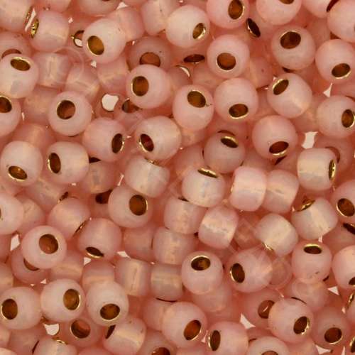 Toho Size 6 Seed Beads 10g - PF Trans Silver Soft Pink