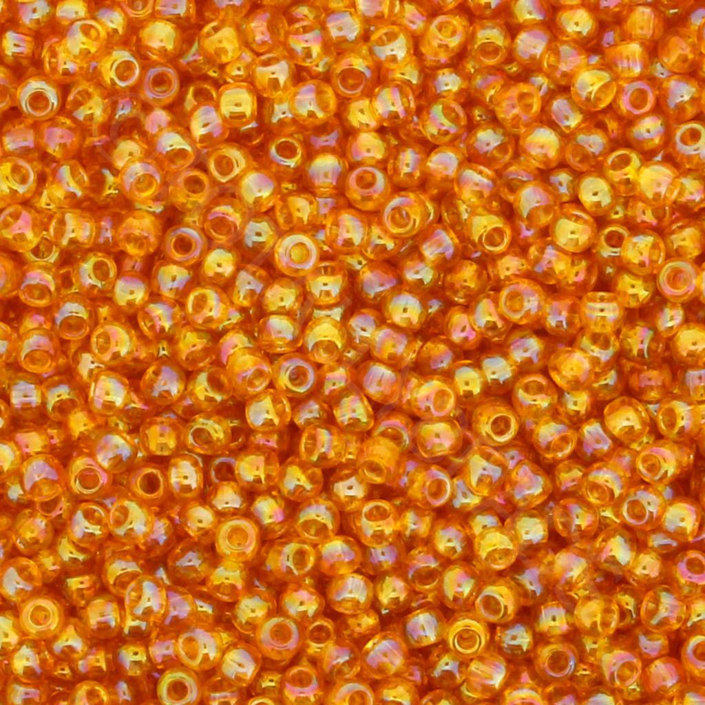 Toho Size 11 Seed Beads 10g - Trans Rainbow Frost Med Topaz