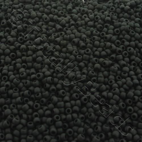 Toho Size 11 Seed Beads 10g - Opaque Frosted Jet Black