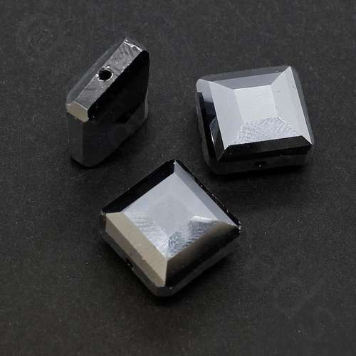 14mm crystal beads hematite, pack of 8 — faceted for jewelry making and beadwork