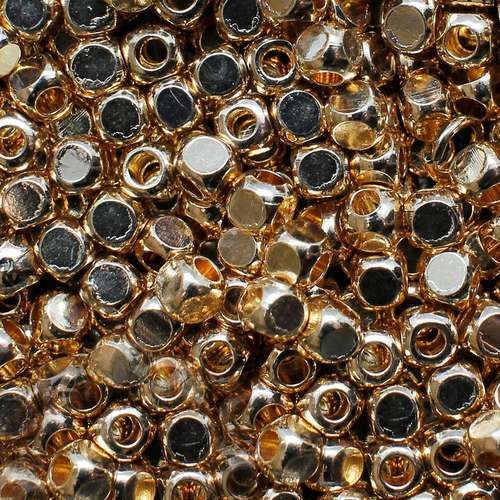 Spacer Bead Dice Cubes 3mm 25pcs - Champagne Gold