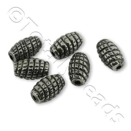 Metalised Acrylic Bead Corn Rice - 9.5x6mm - Black 100pcs