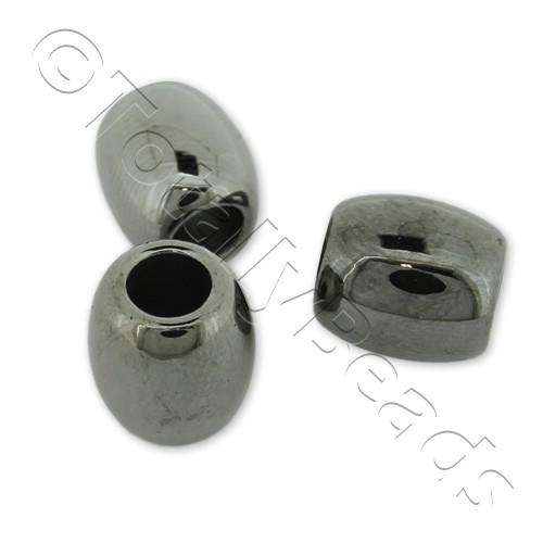 Metalised Acrylic Barrel Bead - 11mm - Black 30pcs