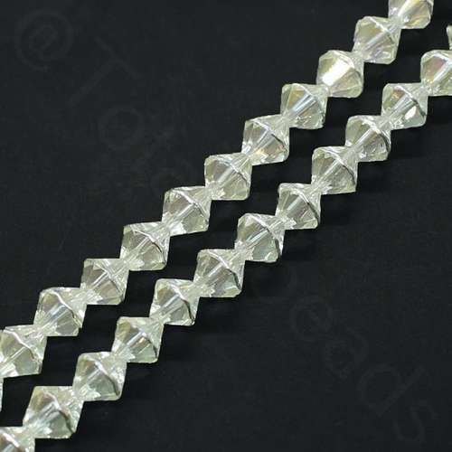 Glass Bicone with Silver Edge 8mm - Citrine
