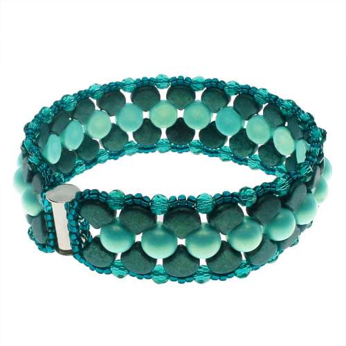 Ginko Bracelet Aqua Teal bracelet making kit — DIY set with beads and instructions for creating handmade jewelry