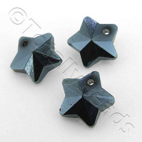 10mm crystal beads hematite, pack of 10 — faceted for jewelry making and beadwork