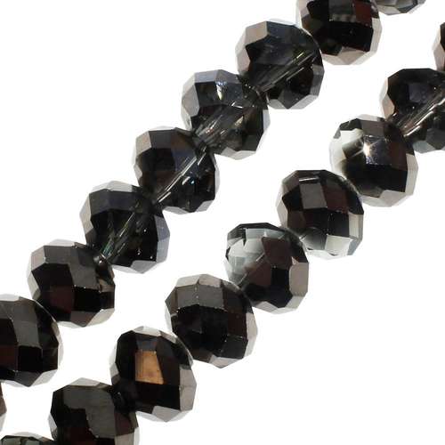 10mm crystal beads black diamond shadow, pack of 30 — faceted for jewelry making and beadwork