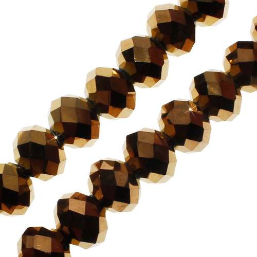 10mm crystal beads bronze plate, pack of 30 — faceted for jewelry making and beadwork