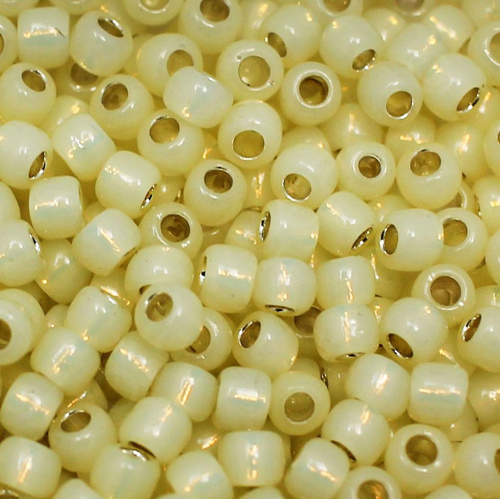Toho Size 6 Seed Beads 10g - Silver Lined Milky Jonquil