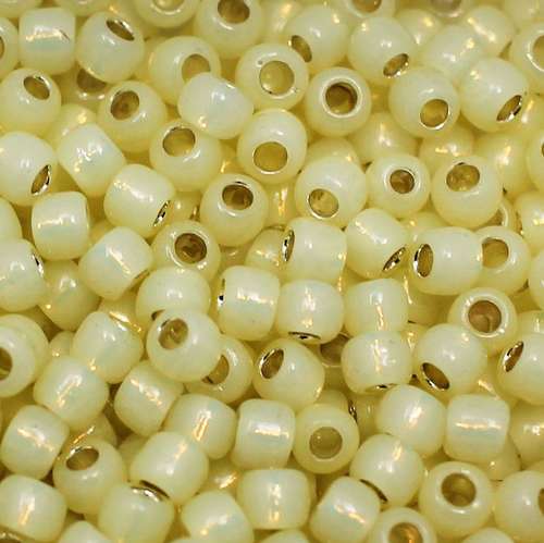 Toho Size 6 Seed Beads 10g - Silver Lined Milky Jonquil