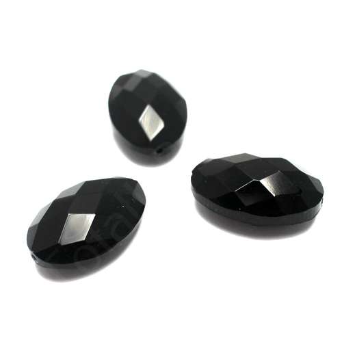 Glass Oval 30mm - Jet Black 1 pcs