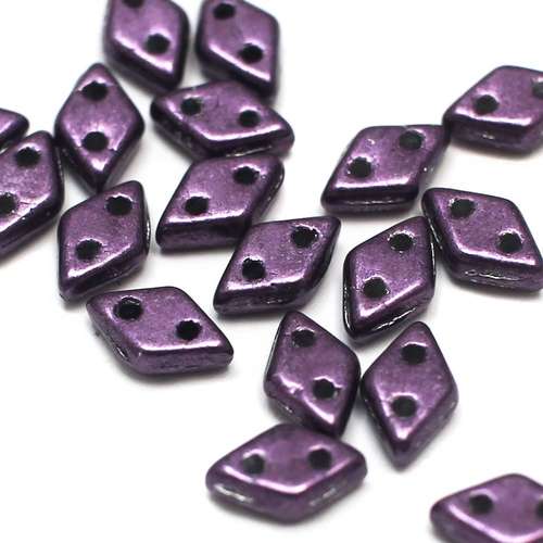 Czech glass glass beads met tawny port — pack of 60, high-quality two-hole beads ideal for jewelry making, bead weaving, and crafts