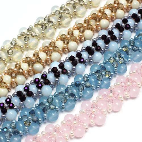 Hugs and Kisses with Opaline beads bundle 5 colours jewelry making kit — DIY set with beads and instructions for creating handmade jewelry