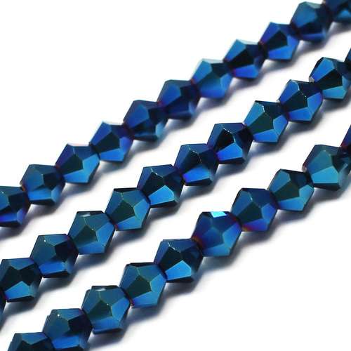 8mm crystal bicone beads blue iris — faceted for jewelry making and beadwork