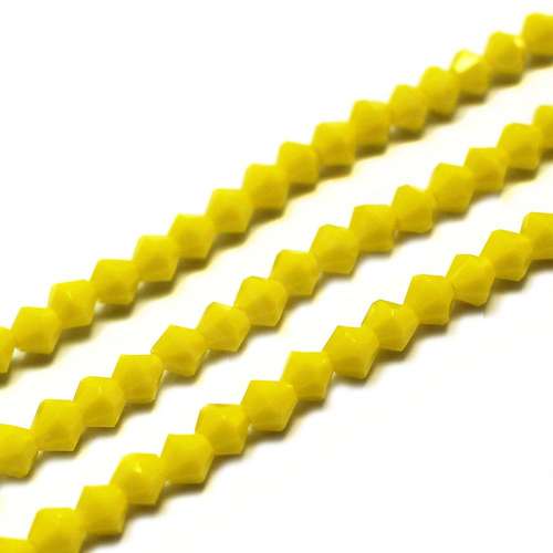 4mm crystal bicone beads neon yellow — faceted for jewelry making and beadwork