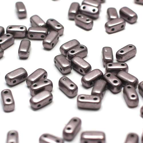 6x3mm Czech glass glass beads sat met almost mauve — pack of 50, high-quality two-hole beads ideal for jewelry making, bead weaving, and…