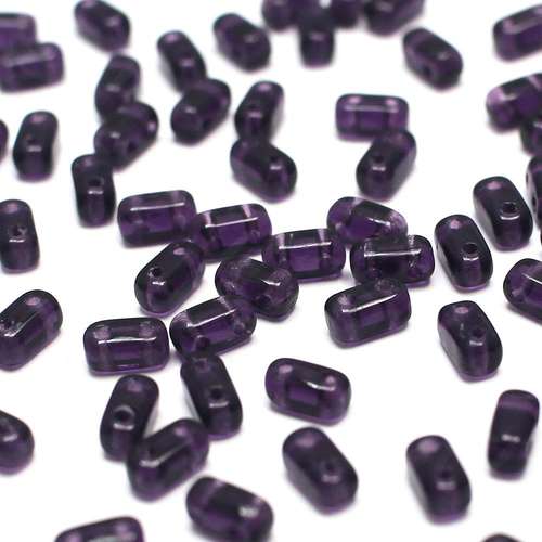6x3mm Czech glass glass beads tanzanite — pack of 50, high-quality two-hole beads ideal for jewelry making, bead weaving, and crafts