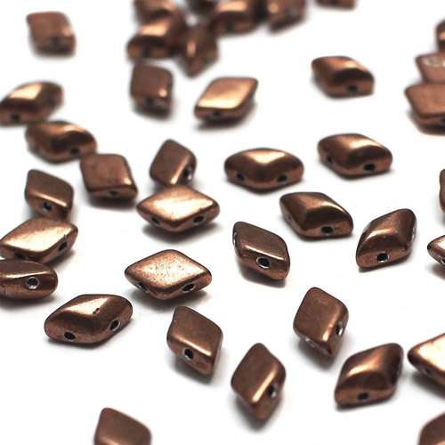 8x5mm 10g Czech glass Rulla beads sueded gold ash rose — two-hole beads for jewelry making and bead weaving