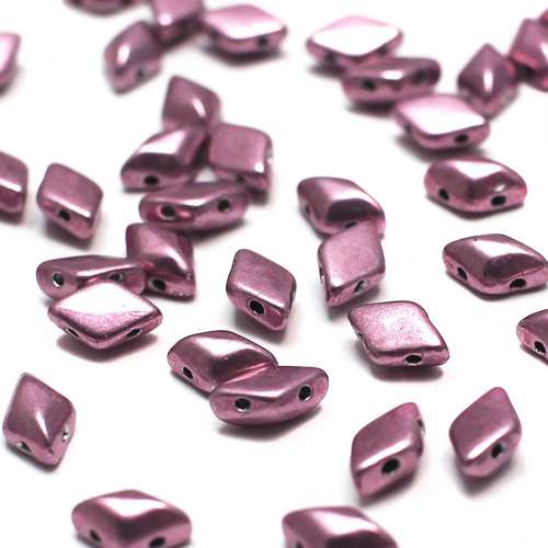 8x5mm 10g Czech glass Rulla beads sueded gold orchid — two-hole beads for jewelry making and bead weaving