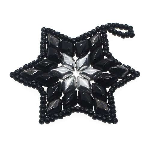 Gem Duo Star Pendant Bead Bundle monochrome jewelry making kit — DIY set with beads and instructions for creating handmade jewelry