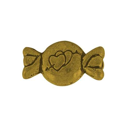 Heart Candy Bead 11x6mm 20pcs Antique Gold