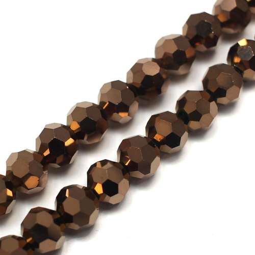 8mm crystal beads bronze plate — faceted for jewelry making and beadwork