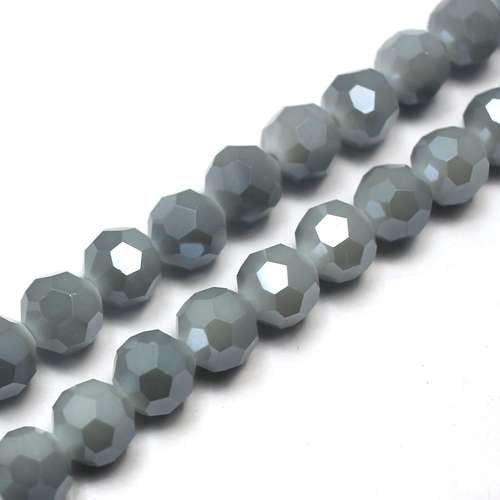 8mm crystal beads silver cloud — plated finish, ideal for jewelry making and beadwork