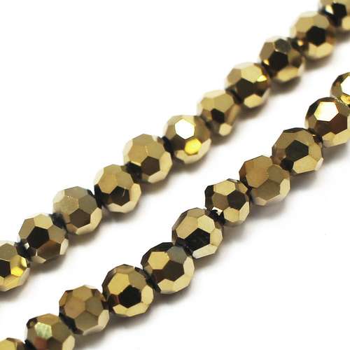 4mm crystal beads champagne gold — faceted for jewelry making and beadwork