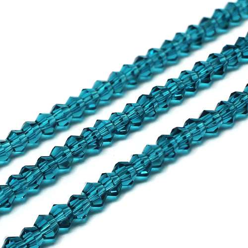 3mm crystal bicone beads dark turquoise — faceted for jewelry making and beadwork