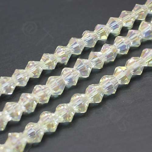 5mm crystal bicone beads lemon chiffon — faceted for jewelry making and beadwork