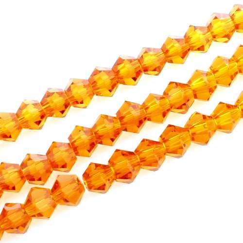 5mm crystal bicone beads light orange — faceted for jewelry making and beadwork