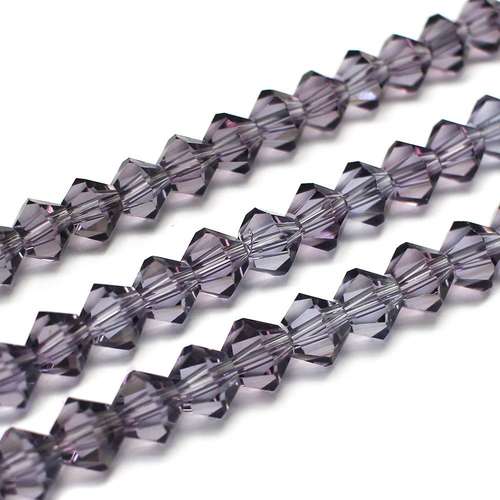 6mm crystal bicone beads purple — faceted for jewelry making and beadwork