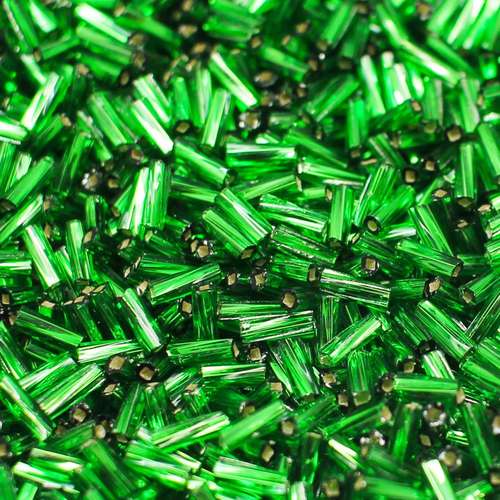 FGB glass seed beads silver lined fern green 50g — 50g pack, ideal for bead weaving, embroidery, and jewelry making
