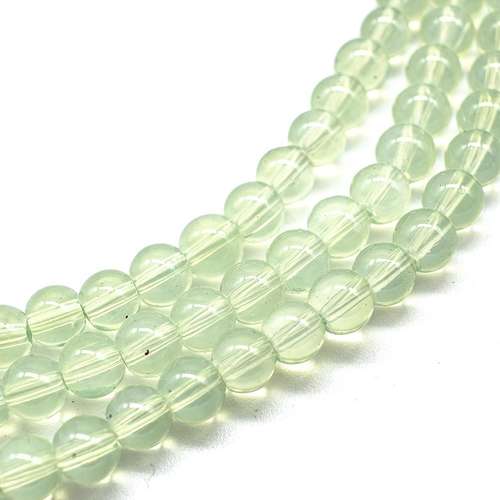 Milky Glass Beads 6mm - Opal Lime
