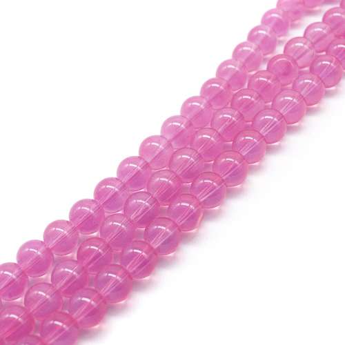 Milky Glass Beads 8mm - Opal Dark Pink