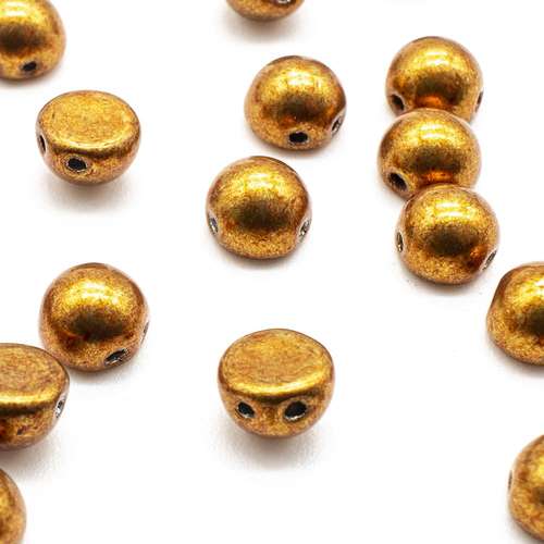 7mm Czech glass glass beads sat. metallic flame — pack of 25, high-quality two-hole beads ideal for jewelry making, bead weaving, and crafts