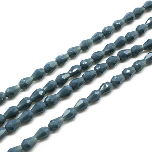 5mm crystal beads opal petrol blue — faceted for jewelry making and beadwork