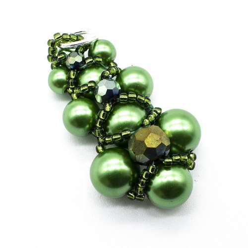 Victoria Pendant green jewelry making kit — DIY set with beads and instructions for creating handmade jewelry