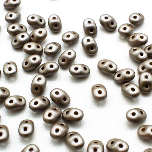10g Czech glass Rulla beads powdery taupe — two-hole beads for jewelry making and bead weaving
