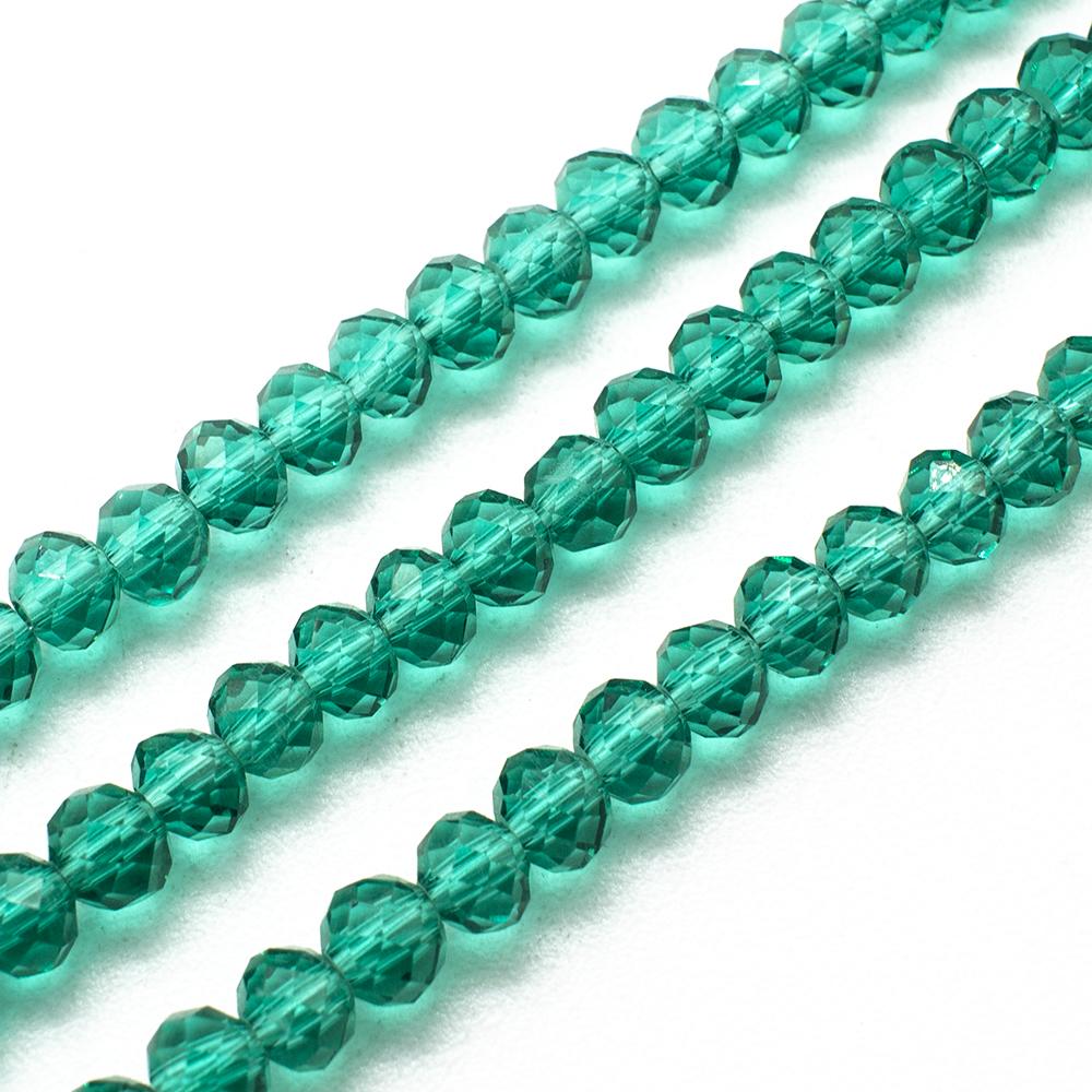4mm crystal beads teal, pack of 130 — faceted for jewelry making and beadwork