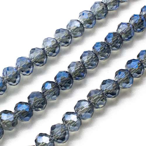 6mm crystal beads electric blue, pack of 100 — faceted for jewelry making and beadwork