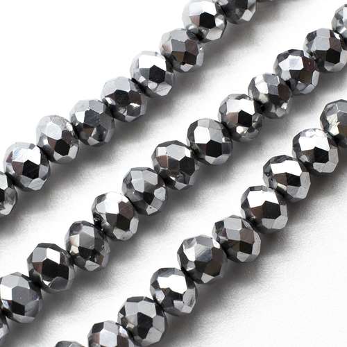 6mm crystal beads silver plate, pack of 100 — plated finish, ideal for jewelry making and beadwork