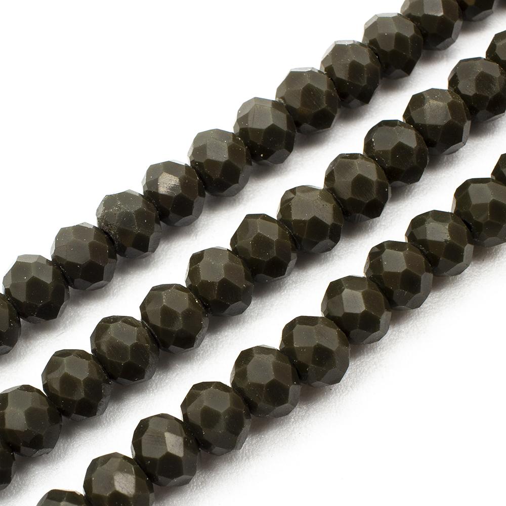 6mm crystal beads opal dark chocolate, pack of 100 — faceted for jewelry making and beadwork