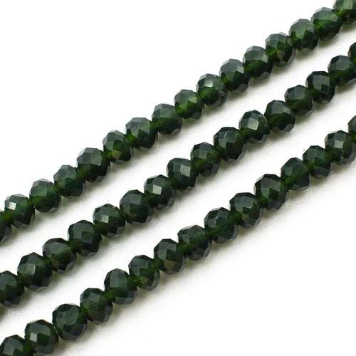 4mm crystal beads opal dark green, pack of 130 — faceted for jewelry making and beadwork